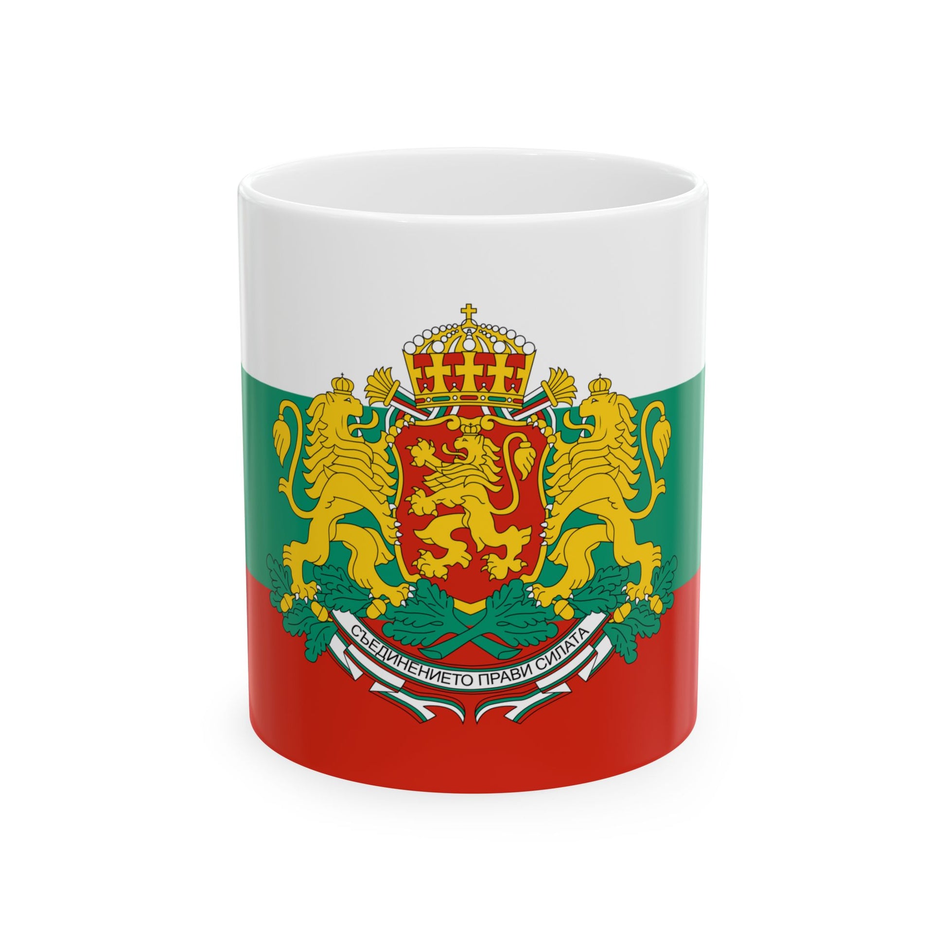 Flag of Bulgaria with coat of arms (Bulgaria) White Coffee Mug-11oz-Go Mug Yourself