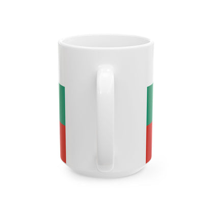 Flag of Bulgaria with coat of arms (Bulgaria) White Coffee Mug-Go Mug Yourself