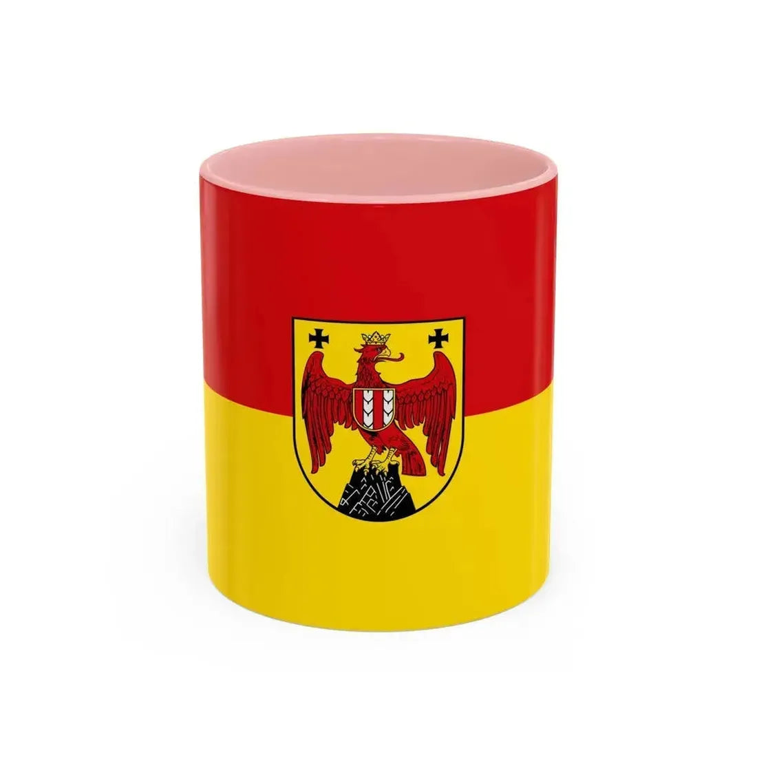Flag of Burgenland Austria - Accent Coffee Mug 11oz Pink - Go Mug Yourself