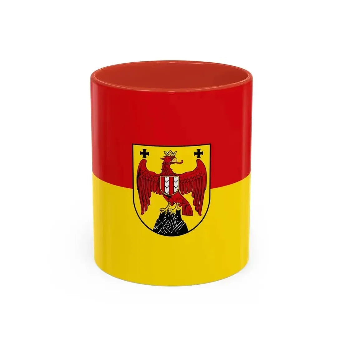 Flag of Burgenland Austria - Accent Coffee Mug 11oz Red - Go Mug Yourself