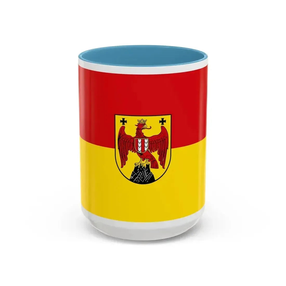 Flag of Burgenland Austria - Accent Coffee Mug 15oz Light Blue - Go Mug Yourself