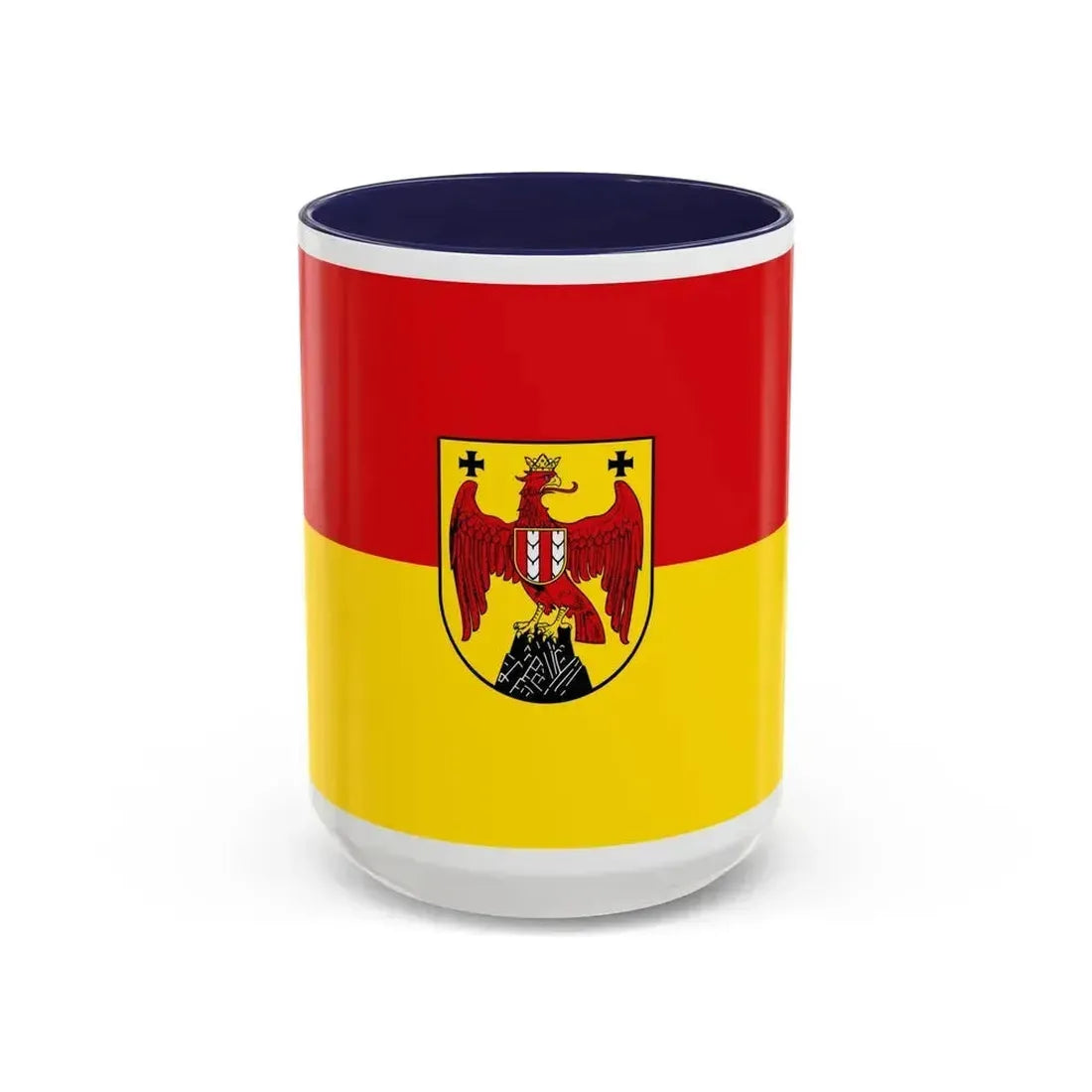 Flag of Burgenland Austria - Accent Coffee Mug 15oz Navy - Go Mug Yourself