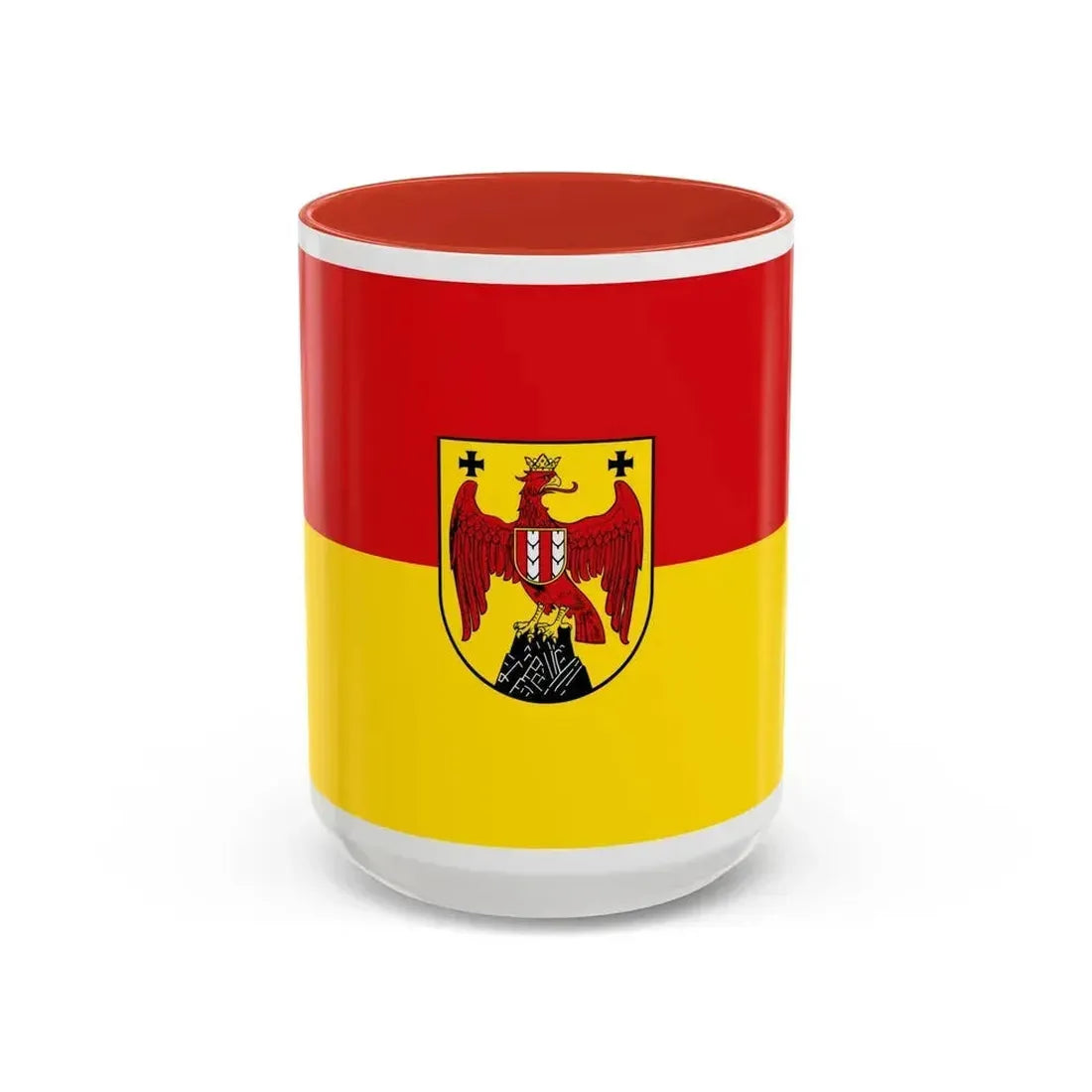 Flag of Burgenland Austria - Accent Coffee Mug 15oz Red - Go Mug Yourself