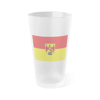 Flag of Burgenland Austria - Frosted Pint Glass 16oz 16oz Frosted - Go Mug Yourself