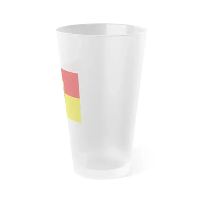 Flag of Burgenland Austria - Frosted Pint Glass 16oz - Go Mug Yourself