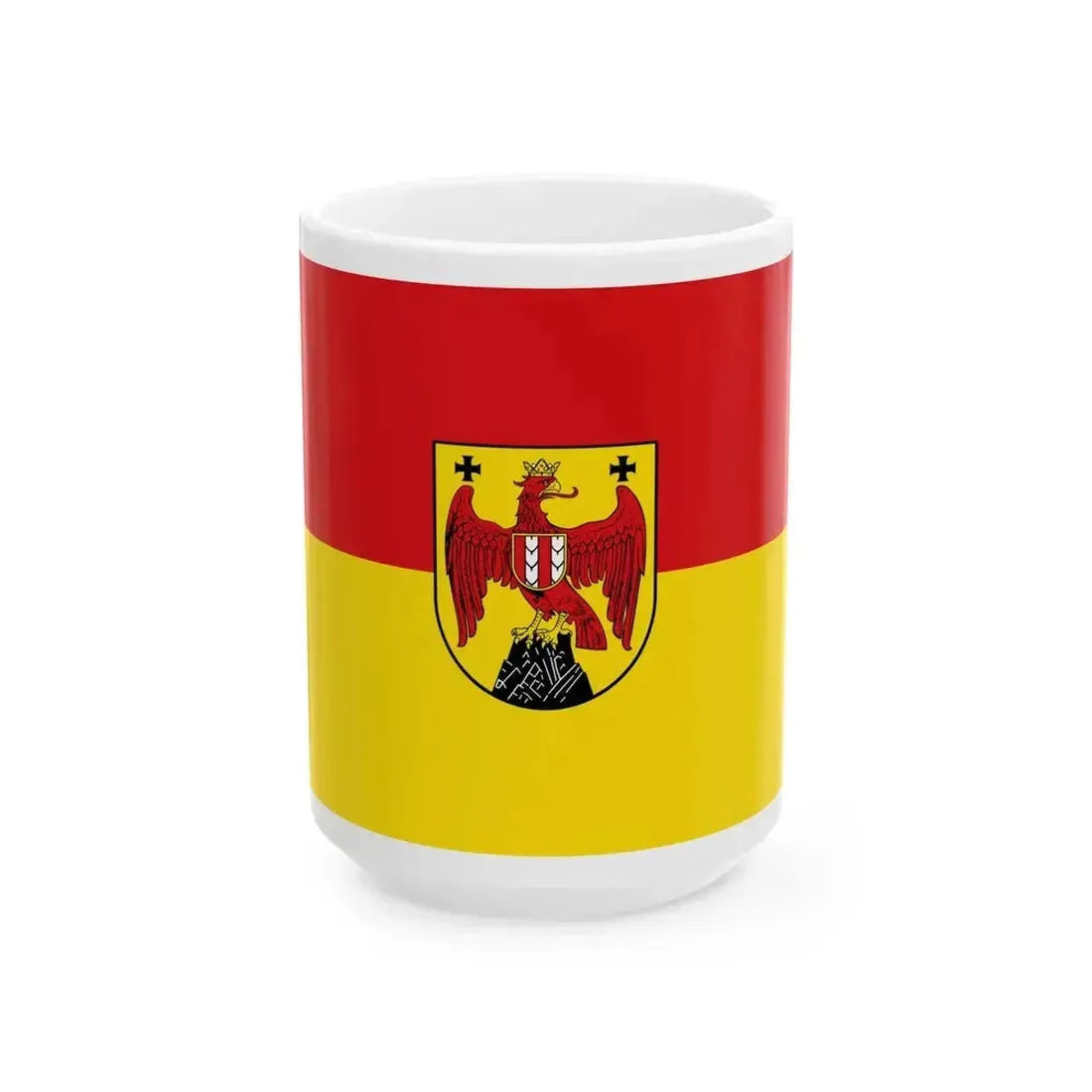 Flag of Burgenland state (Austria) White Coffee Mug 15oz - Go Mug Yourself
