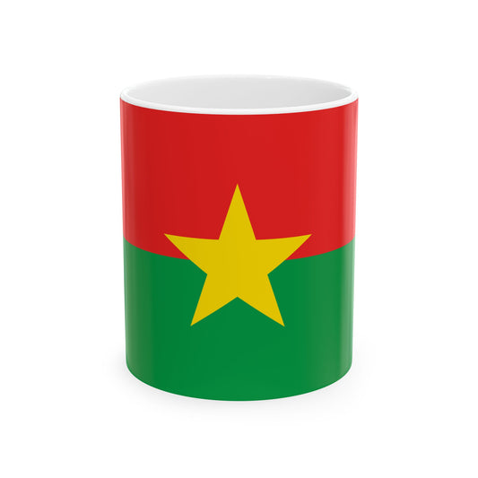 Flag of Burkina Faso 2-1 (Burkina Faso) White Coffee Mug-11oz-Go Mug Yourself