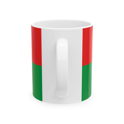 Flag of Burkina Faso 2-1 (Burkina Faso) White Coffee Mug-Go Mug Yourself
