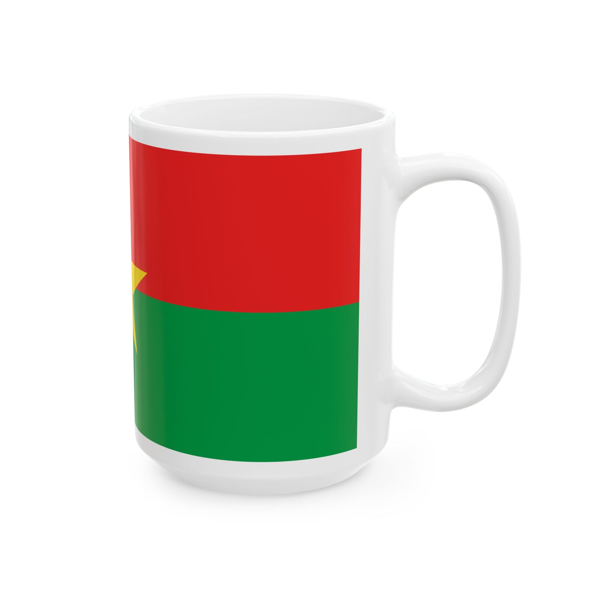 Flag of Burkina Faso 2-1 (Burkina Faso) White Coffee Mug-Go Mug Yourself