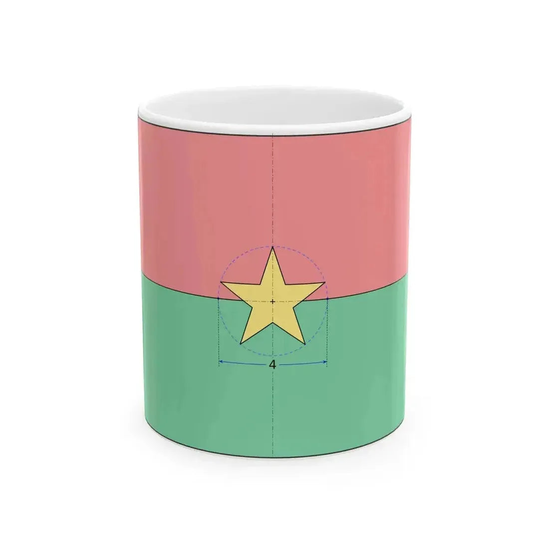 Flag of Burkina Faso construction sheet (Burkina Faso) White Coffee Mug 11oz - Go Mug Yourself