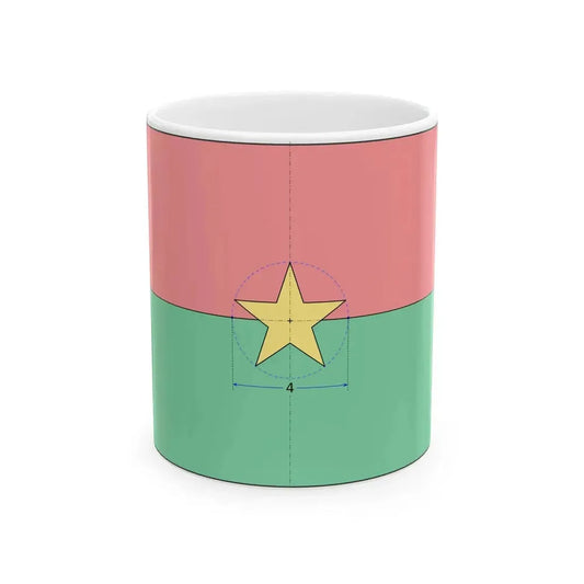 Flag of Burkina Faso construction sheet (Burkina Faso) White Coffee Mug 11oz - Go Mug Yourself