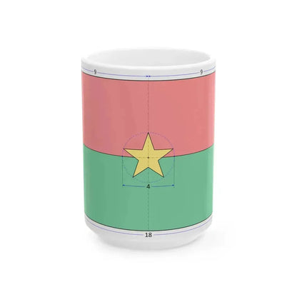 Flag of Burkina Faso construction sheet (Burkina Faso) White Coffee Mug 15oz - Go Mug Yourself