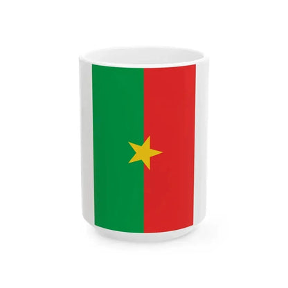 Flag of Burkina Faso vertical (Burkina Faso) White Coffee Mug 15oz - Go Mug Yourself