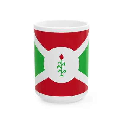 Flag of Burundi 1966-1967 (Burundi) White Coffee Mug 15oz - Go Mug Yourself