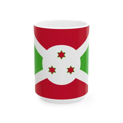 Flag of Burundi (Burundi) White Coffee Mug 15oz - Go Mug Yourself