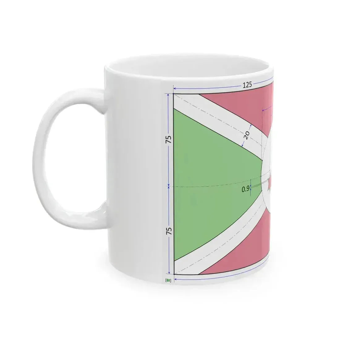 Flag of Burundi construction sheet (Burundi) White Coffee Mug - Go Mug Yourself