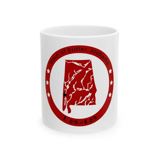 Flag of Butler Alabama (United States) White Coffee Mug 11oz - Go Mug Yourself