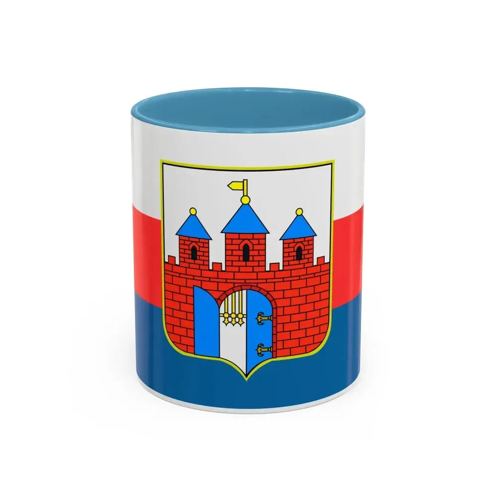 Flag of Bydgoszcz Poland - Accent Coffee Mug 11oz Light Blue - Go Mug Yourself
