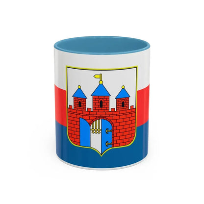 Flag of Bydgoszcz Poland - Accent Coffee Mug 11oz Light Blue - Go Mug Yourself