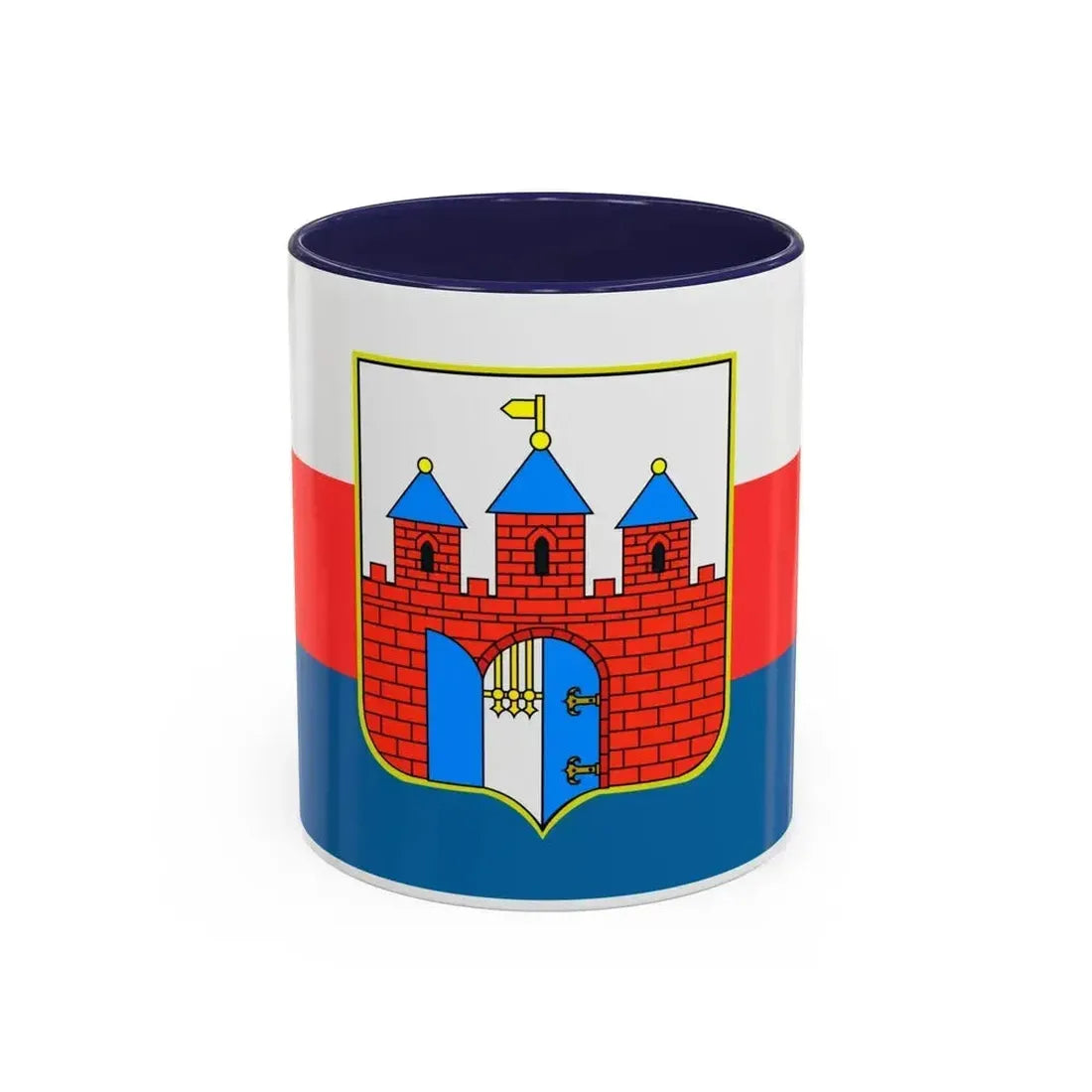 Flag of Bydgoszcz Poland - Accent Coffee Mug 11oz Navy - Go Mug Yourself