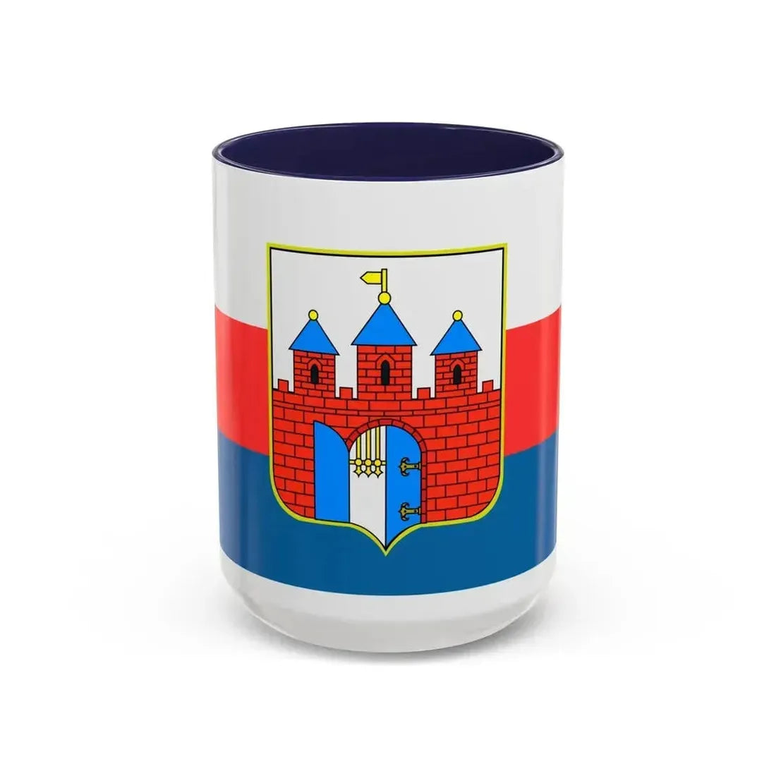 Flag of Bydgoszcz Poland - Accent Coffee Mug 15oz Navy - Go Mug Yourself