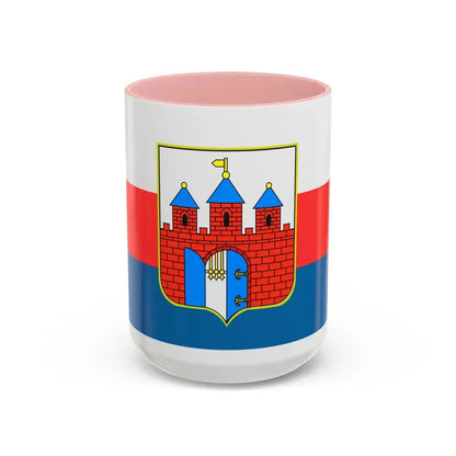 Flag of Bydgoszcz Poland - Accent Coffee Mug 15oz Pink - Go Mug Yourself