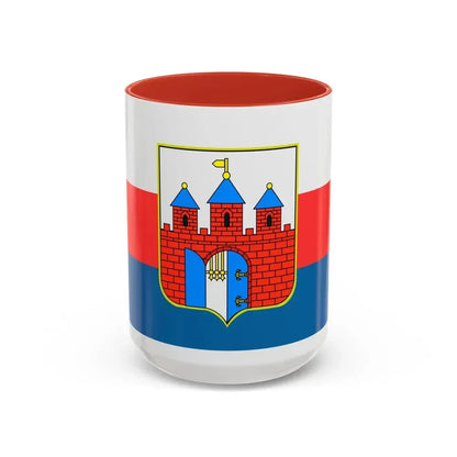 Flag of Bydgoszcz Poland - Accent Coffee Mug 15oz Red - Go Mug Yourself