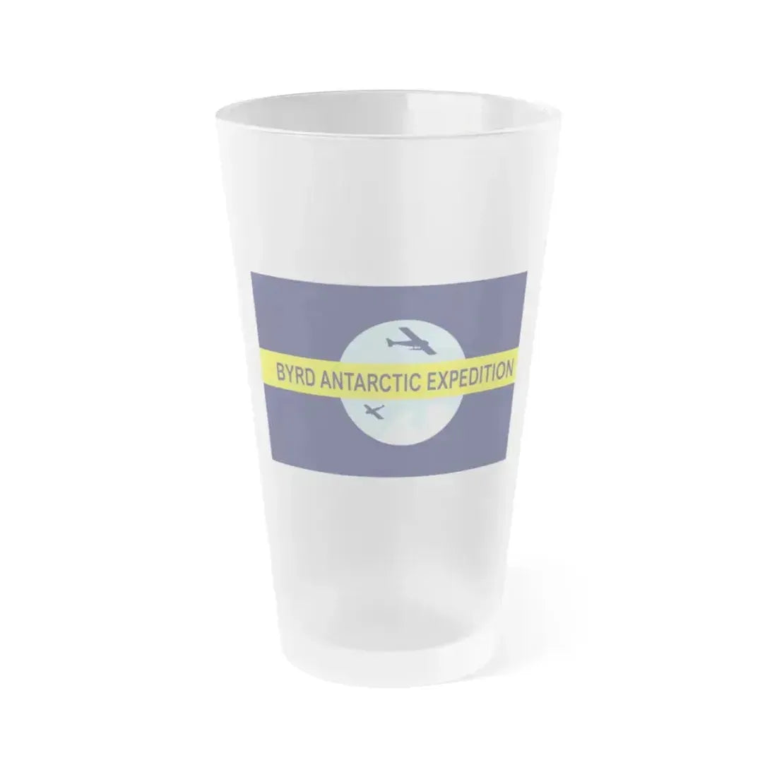 Flag of Byrd's Second Antarctic Expedition - Frosted Pint Glass 16oz 16oz Frosted - Go Mug Yourself