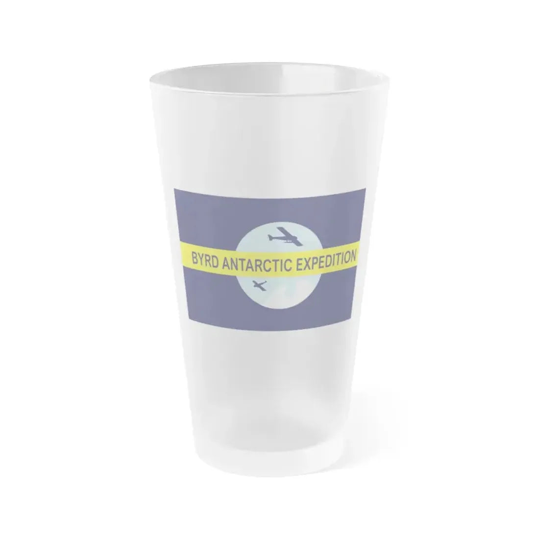 Flag of Byrd's Second Antarctic Expedition - Frosted Pint Glass 16oz 16oz Frosted - Go Mug Yourself