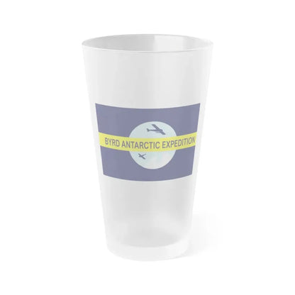 Flag of Byrd's Second Antarctic Expedition - Frosted Pint Glass 16oz 16oz Frosted - Go Mug Yourself