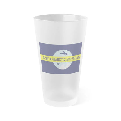 Flag of Byrd's Second Antarctic Expedition - Frosted Pint Glass 16oz-16oz-Frosted-Go Mug Yourself