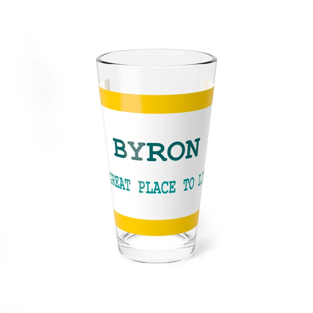 Flag of Byron, Wyoming - Pint Glass 16oz-16oz-Go Mug Yourself