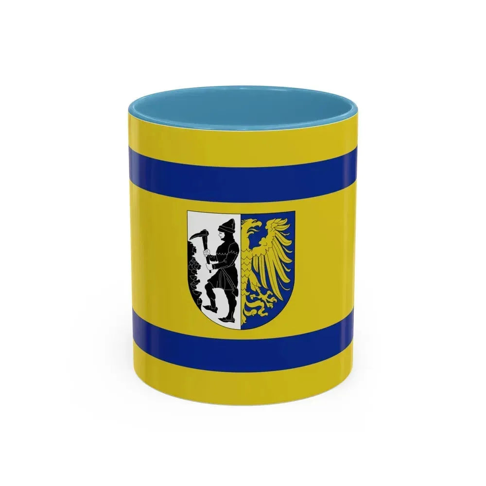 Flag of Bytom Poland - Accent Coffee Mug 11oz Light Blue - Go Mug Yourself