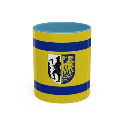 Flag of Bytom Poland - Accent Coffee Mug 11oz Light Blue - Go Mug Yourself
