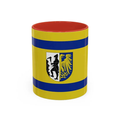 Flag of Bytom Poland - Accent Coffee Mug 11oz Red - Go Mug Yourself