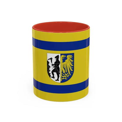 Flag of Bytom Poland - Accent Coffee Mug 11oz Red - Go Mug Yourself