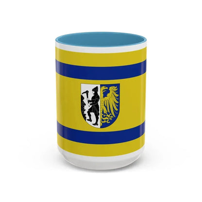 Flag of Bytom Poland - Accent Coffee Mug 15oz Light Blue - Go Mug Yourself