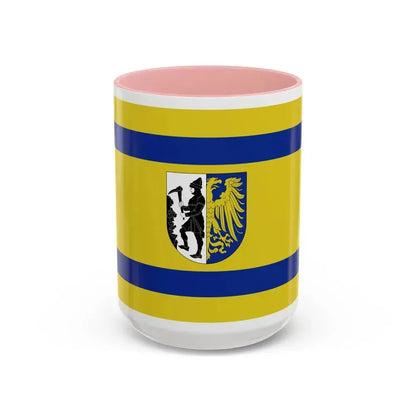 Flag of Bytom Poland - Accent Coffee Mug 15oz Pink - Go Mug Yourself