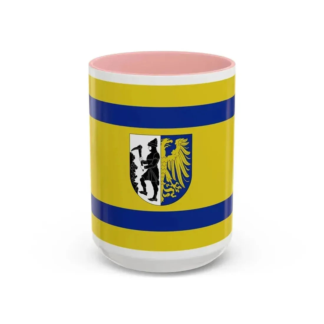 Flag of Bytom Poland - Accent Coffee Mug 15oz Pink - Go Mug Yourself