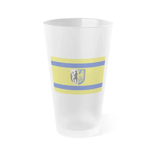 Flag of Bytom Poland - Frosted Pint Glass 16oz 16oz Frosted - Go Mug Yourself