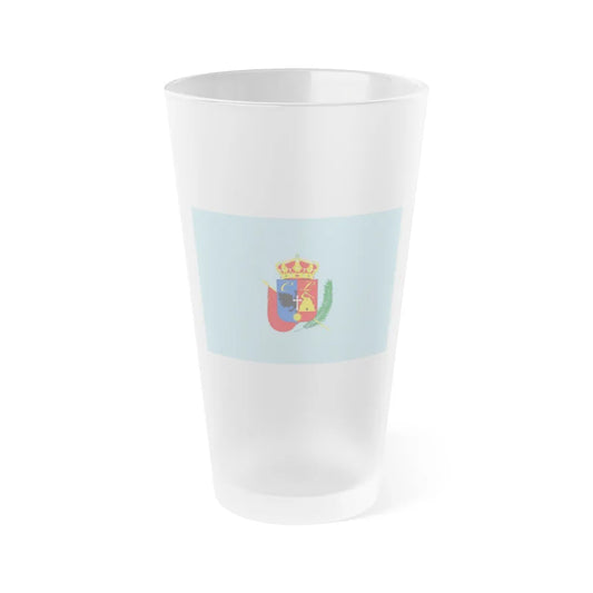 Flag of Cajamarca capital of the Cajamarca Region Peru - Frosted Pint Glass 16oz-16oz-Frosted-Go Mug Yourself