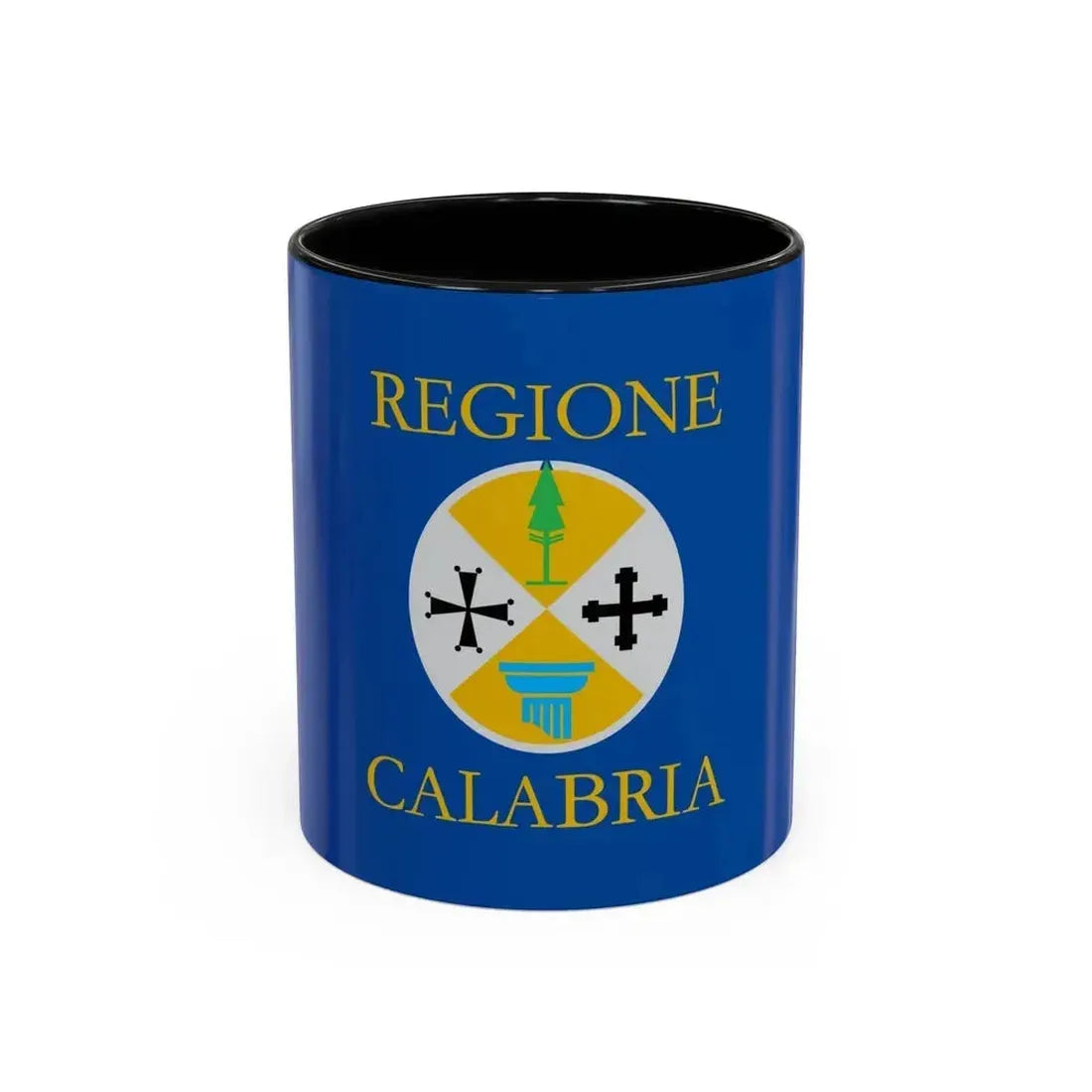 Flag of Calabria Italy - Accent Coffee Mug 11oz Black - Go Mug Yourself