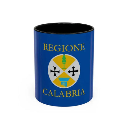 Flag of Calabria Italy - Accent Coffee Mug 11oz Black - Go Mug Yourself