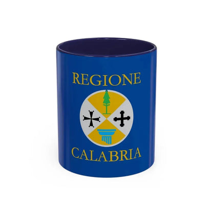 Flag of Calabria Italy - Accent Coffee Mug 11oz Navy - Go Mug Yourself