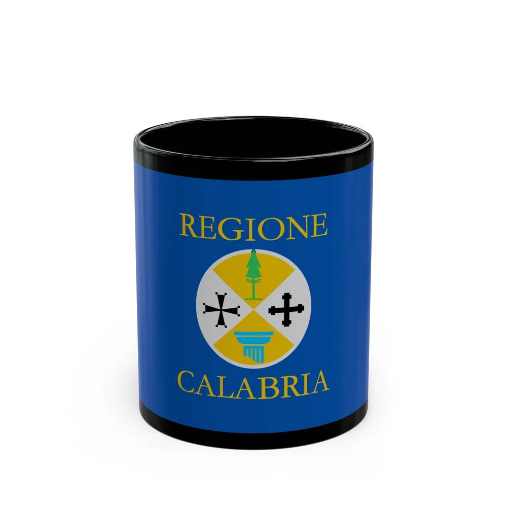 Flag of Calabria Italy - Black Coffee Mug-11oz-Go Mug Yourself