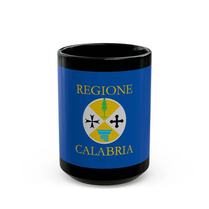 Flag of Calabria Italy - Black Coffee Mug-15oz-Go Mug Yourself