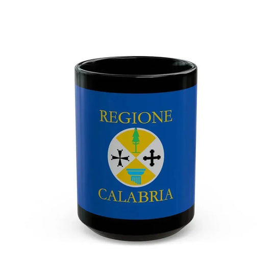 Flag of Calabria Italy - Black Coffee Mug 15oz - Go Mug Yourself