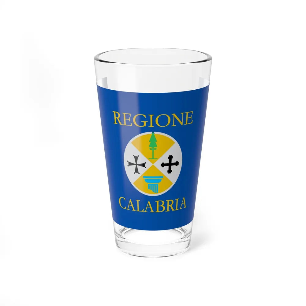 Flag of Calabria Italy - Pint Glass 16oz-16oz-Go Mug Yourself