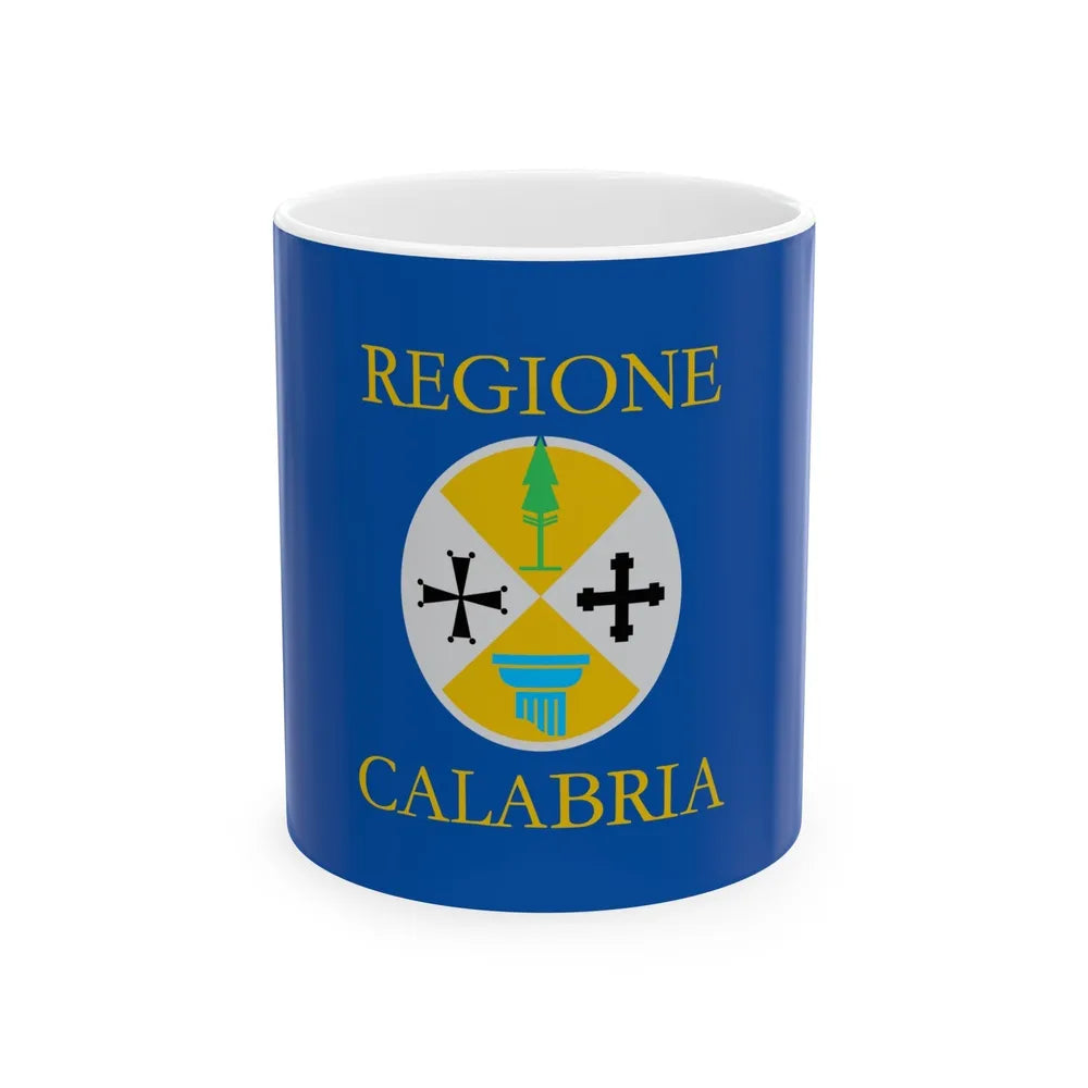 Flag of Calabria Italy - White Coffee Mug-11oz-Go Mug Yourself