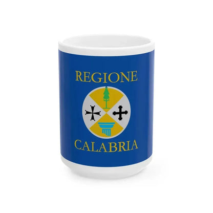 Flag of Calabria (Italy) White Coffee Mug 15oz - Go Mug Yourself